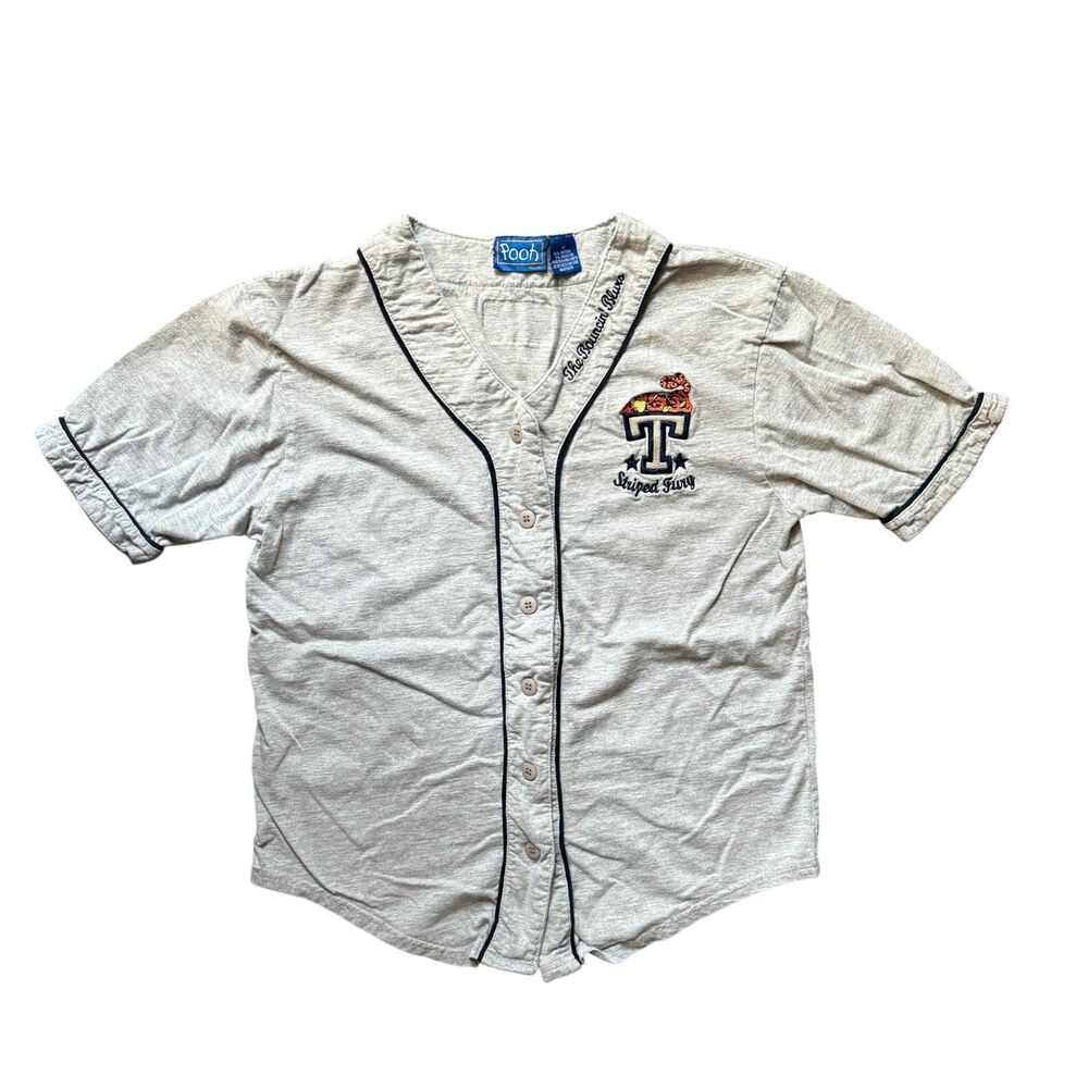 VNTG POOH TIGGER Striped Fury The Bouncing Blues Baseball Shirt Size Medium GUC